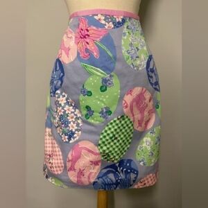 Lilly Pulitzer Easter Egg A-Line Patchwork Skirt